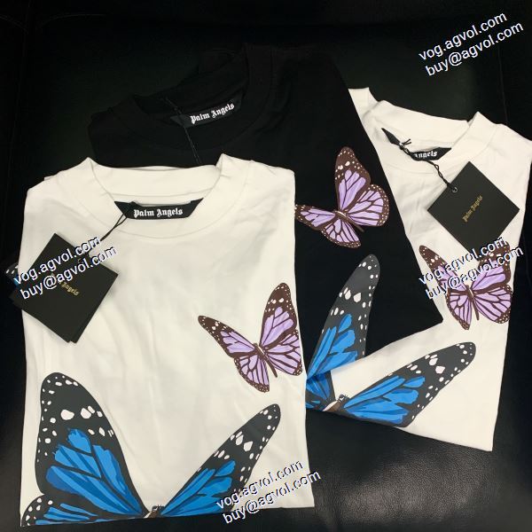パーム エンジェルス 存在感◎ 2020秋冬 カラーチョウ字母プリント半袖Tシャツ スーパーコピー 代引 2色可選